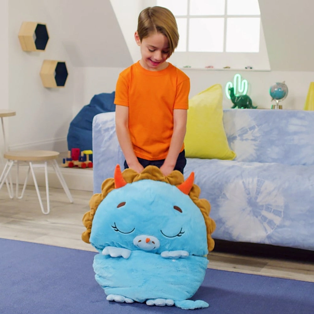 Happy Nappers Triceratops Timmy 54 Inch Plush Pillow & Sleepy Sack - Medium