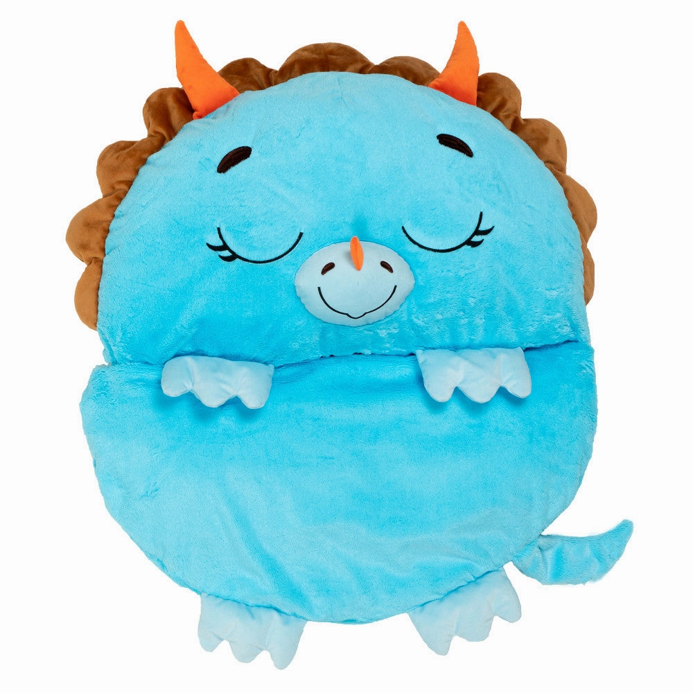 Happy Nappers Triceratops Timmy 54 Inch Plush Pillow & Sleepy Sack - Medium