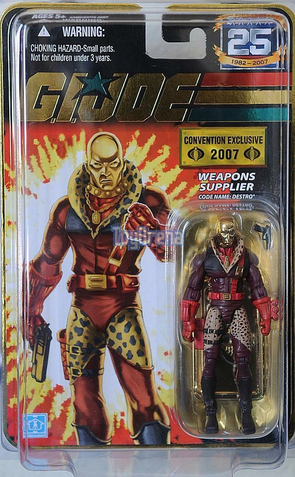 Hasbro GI Joe SDCC 2007 Destro Gold Head PDD GEM Cobra Iron Grenadier