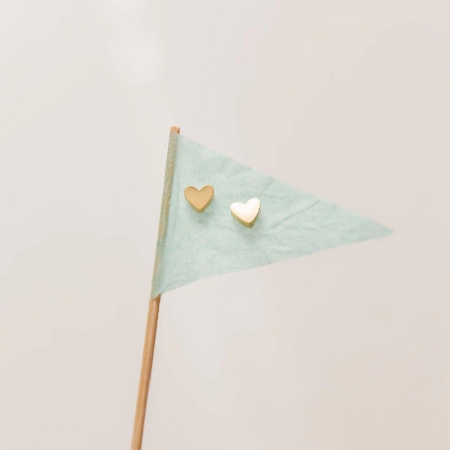 Heart Earrings - 18K Gold Plated, Hypoallergenic