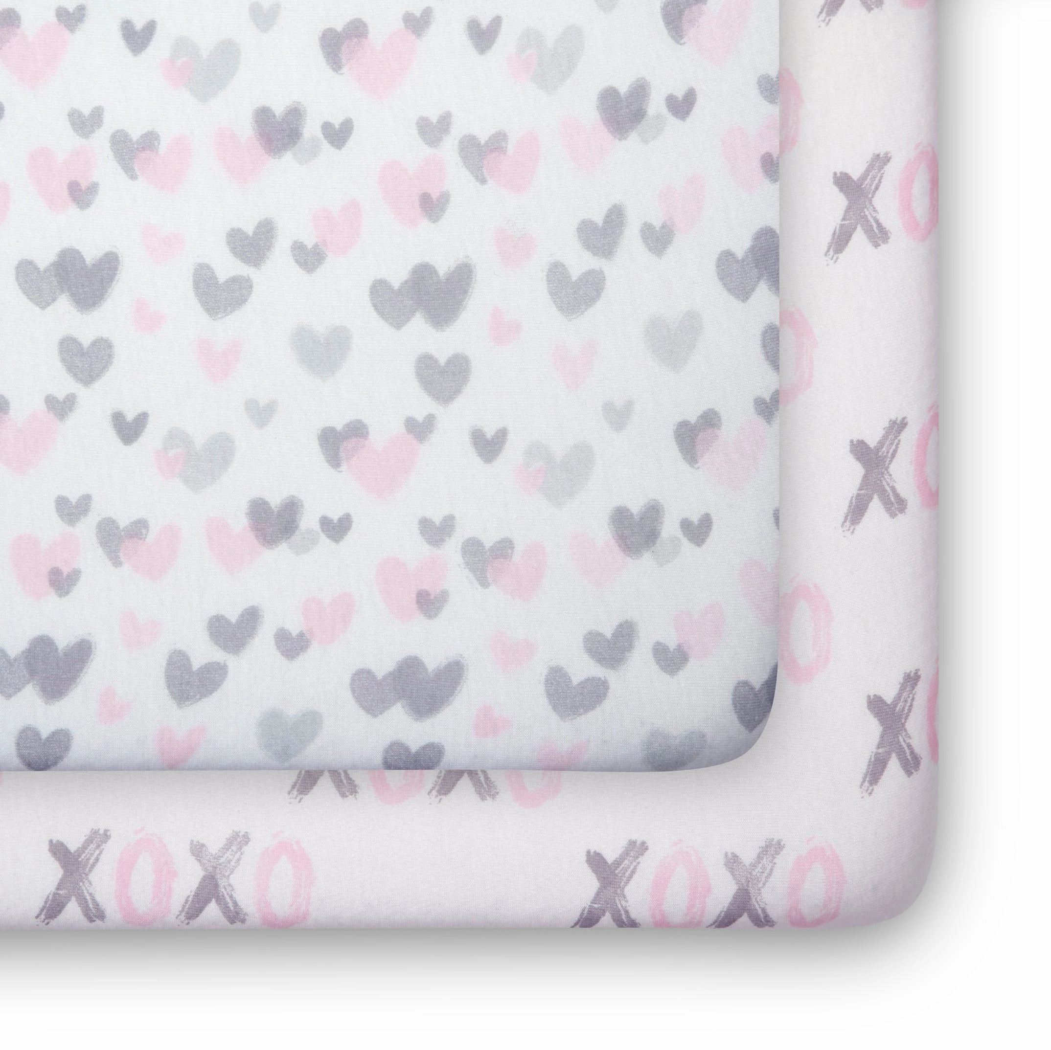 Hearts N Kisses Fitted Crib Sheets - 2 Pack
