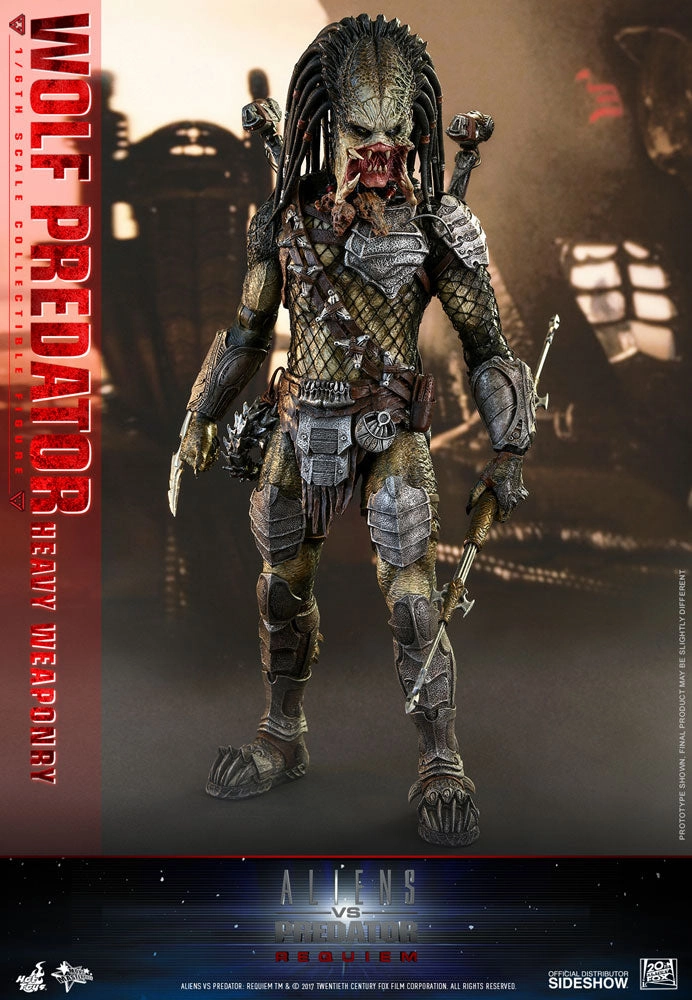 Hot Toys 1/6 Alien vs Predator Requiem Wolf Predator Heavy Weaponry Sixth Scale Figure MMS443