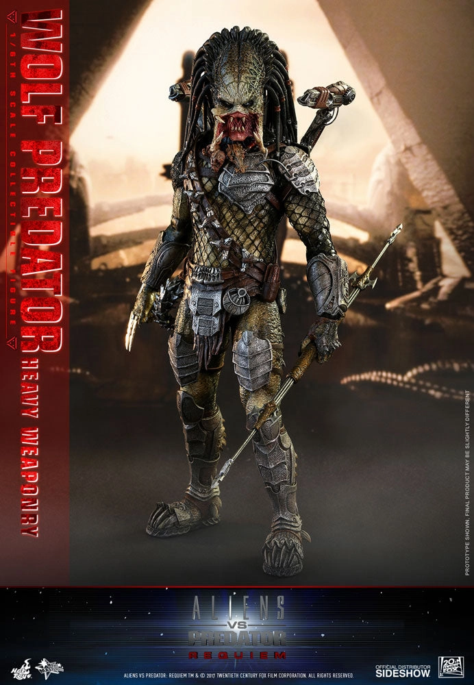 Hot Toys 1/6 Alien vs Predator Requiem Wolf Predator Heavy Weaponry Sixth Scale Figure MMS443