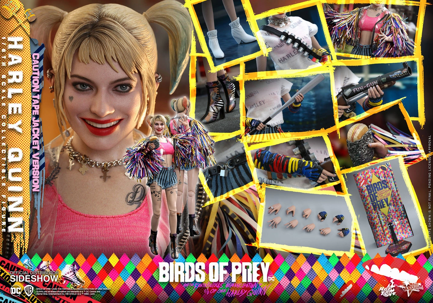 Hot Toys 1/6 Birds of Prey Harley Quinn (Caution Tape Jacket Version) Sixth Scale Figure MMS566