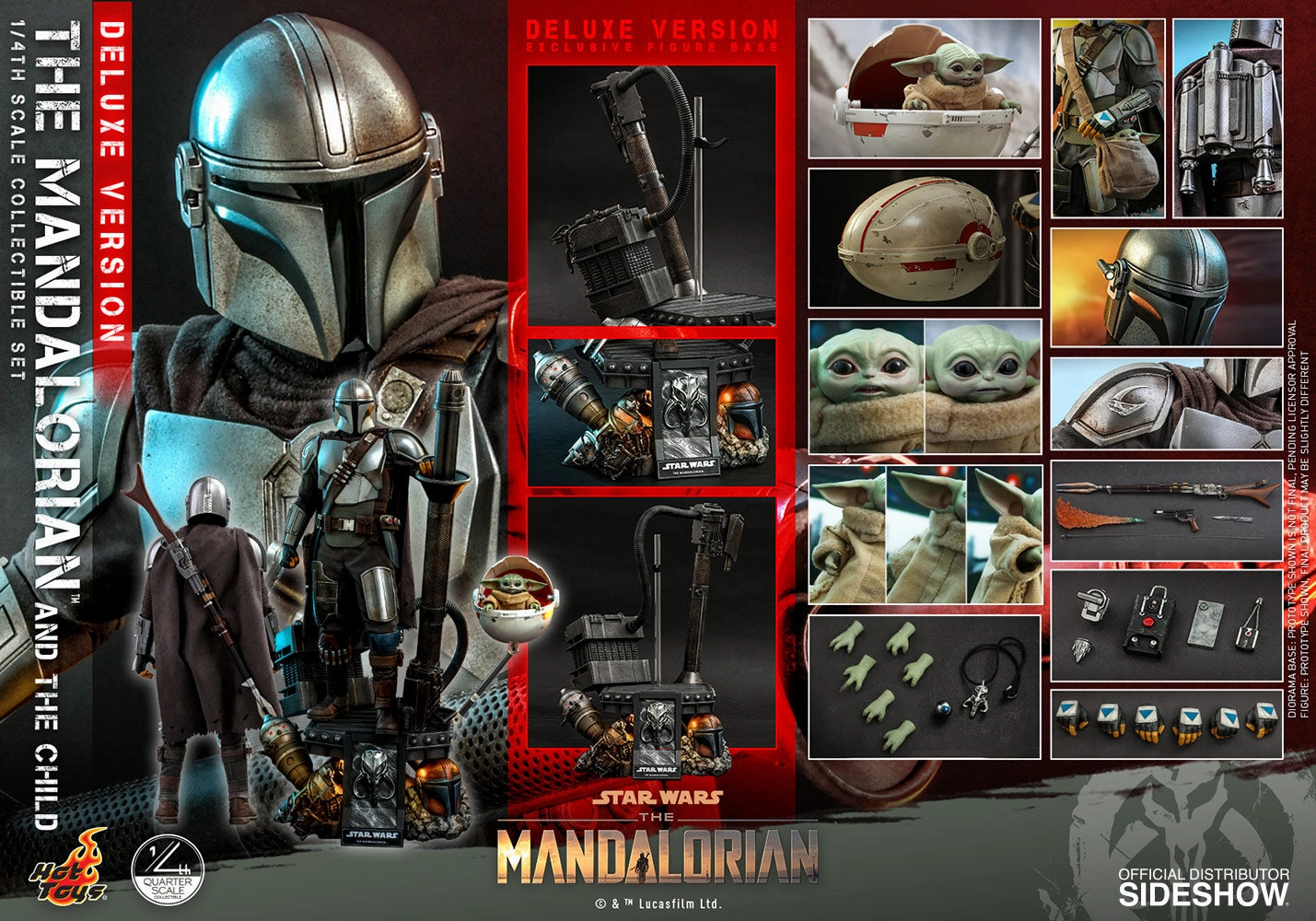 Hot Toys The Mandalorian and The Child / Grogu (Deluxe Version) - 1/4 Scale