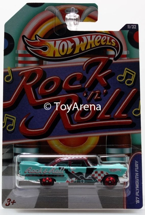 Hot Wheels Rock 'n' Roll 1957 Plymoth Fury Diecast Vehicle 11/32