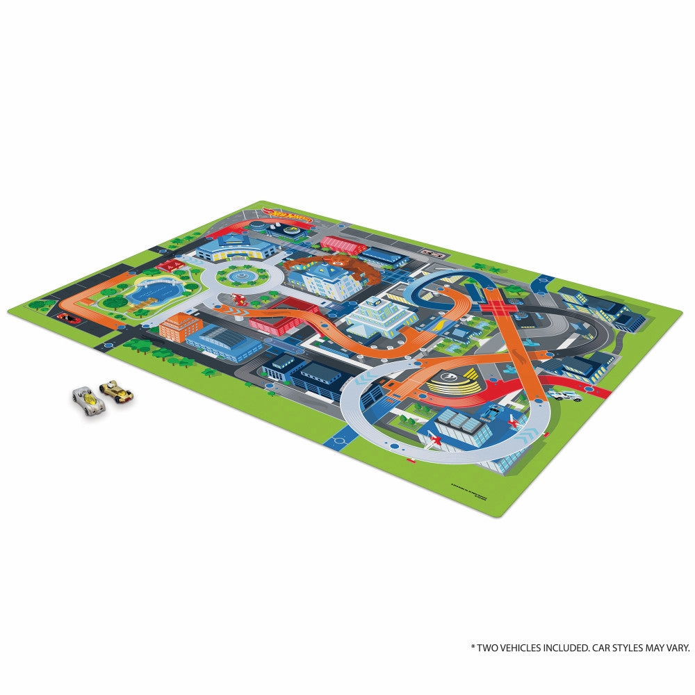 Imaginmat Jumbo Hot Wheels Adventure Playmat with Toy Cars, 47x61"