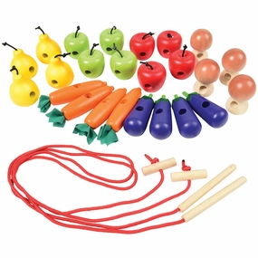 Interactive Fruit & Vegetables Threading Activity