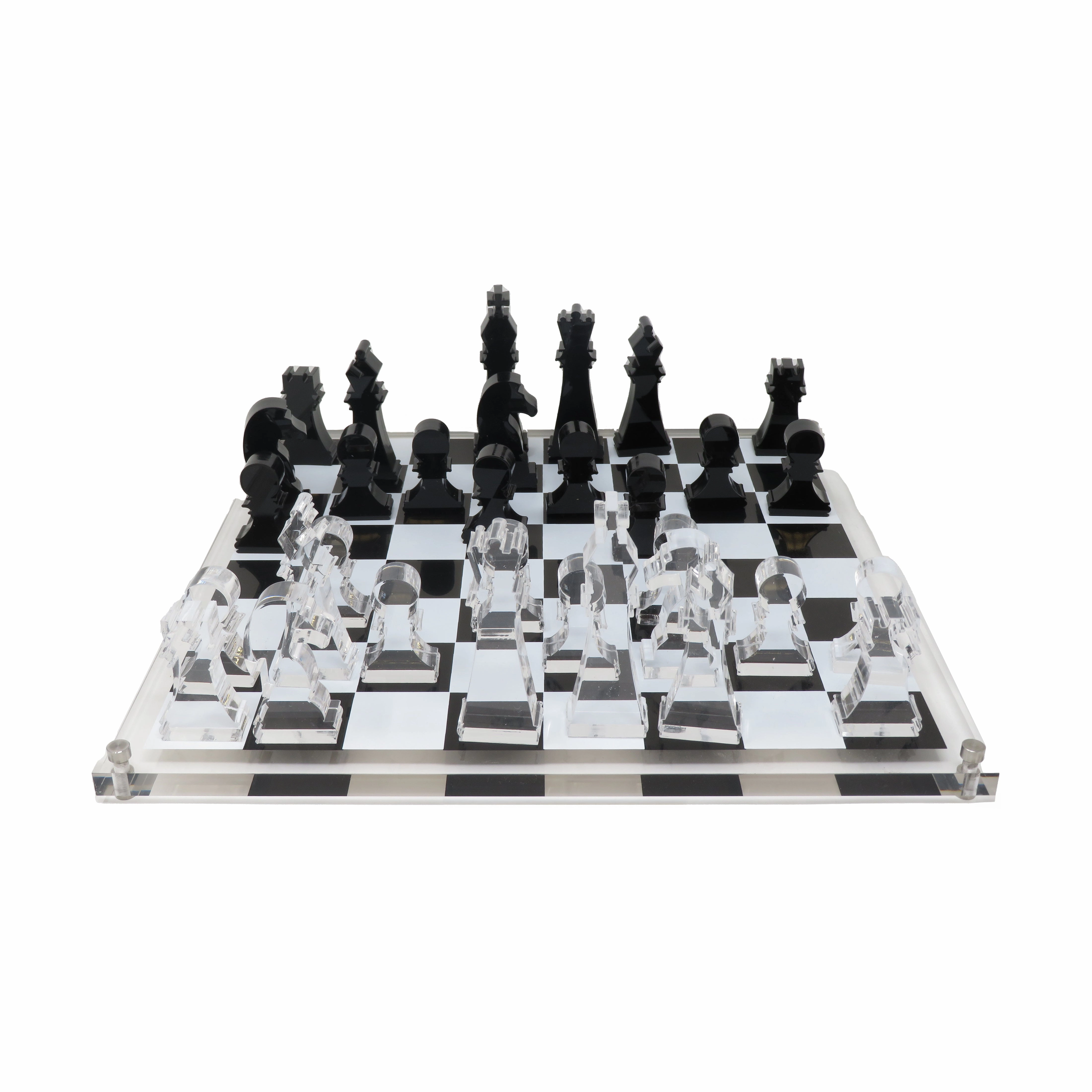 John N. Hansen Co. Classic Acrylic Chess Set - 11.75x11.75 inch Board