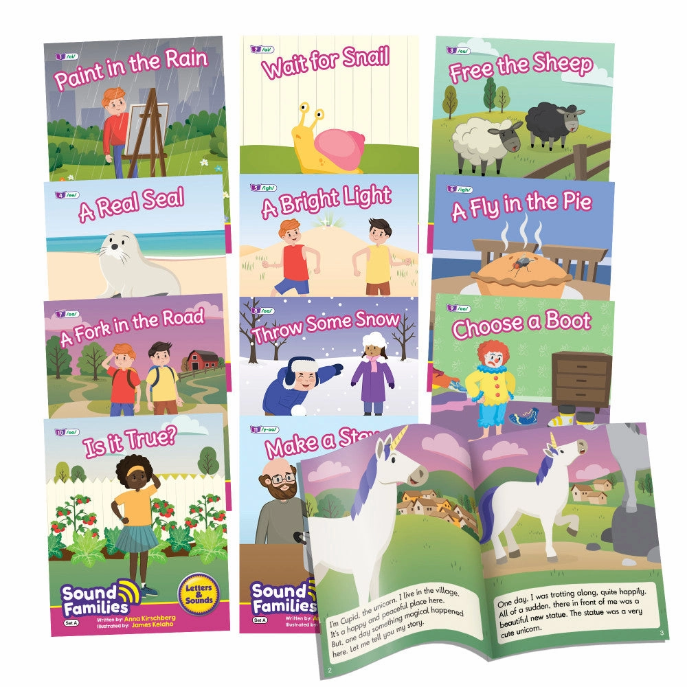 Junior Learning 12-Piece Long Vowel Sound Families Fiction Readers Set