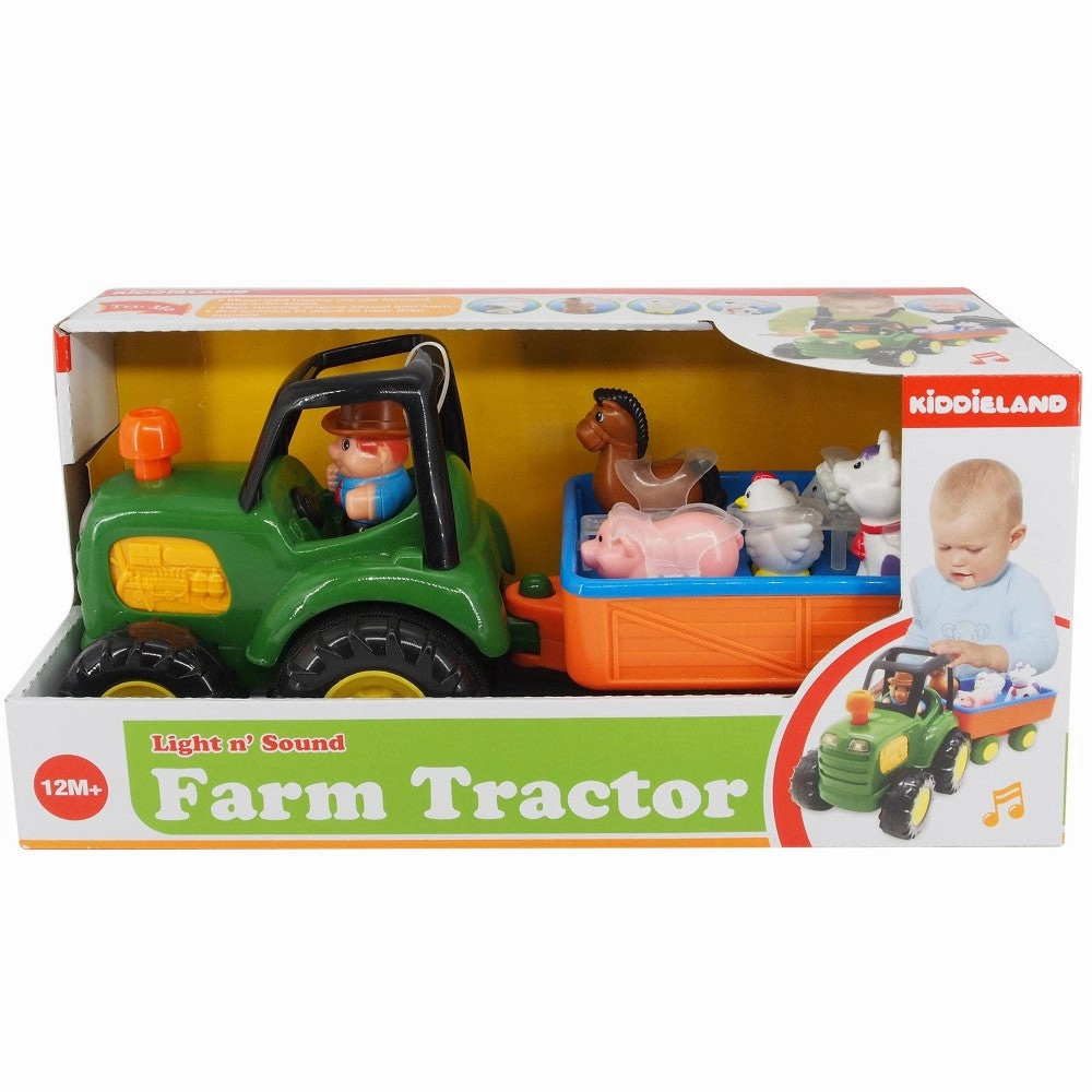 Kiddieland Light N' Sound Farm Tractor Playset with Animals