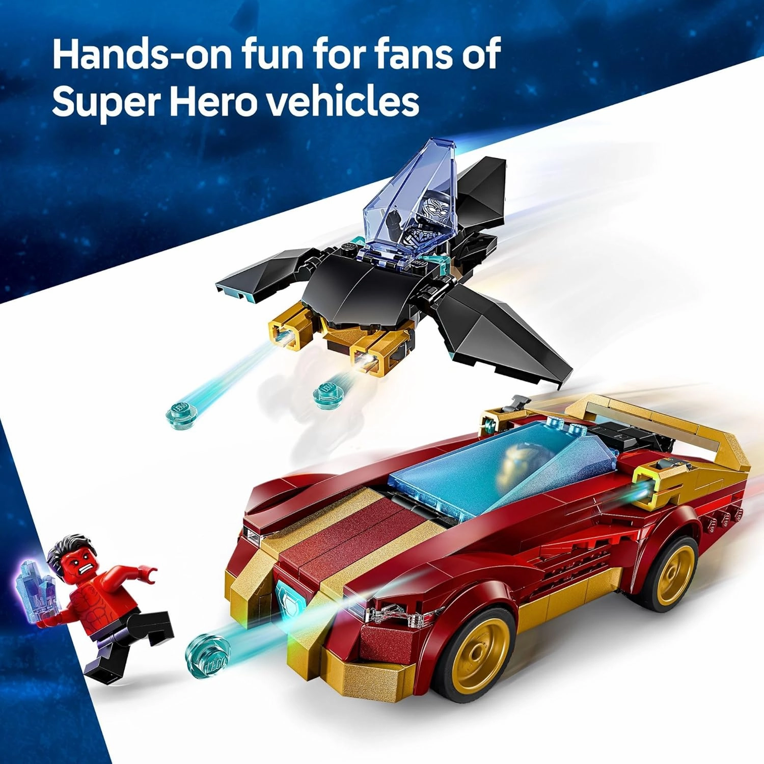 Lego 76310 - Marvel Iron Man Car & Black Panther vs. Red Hulk