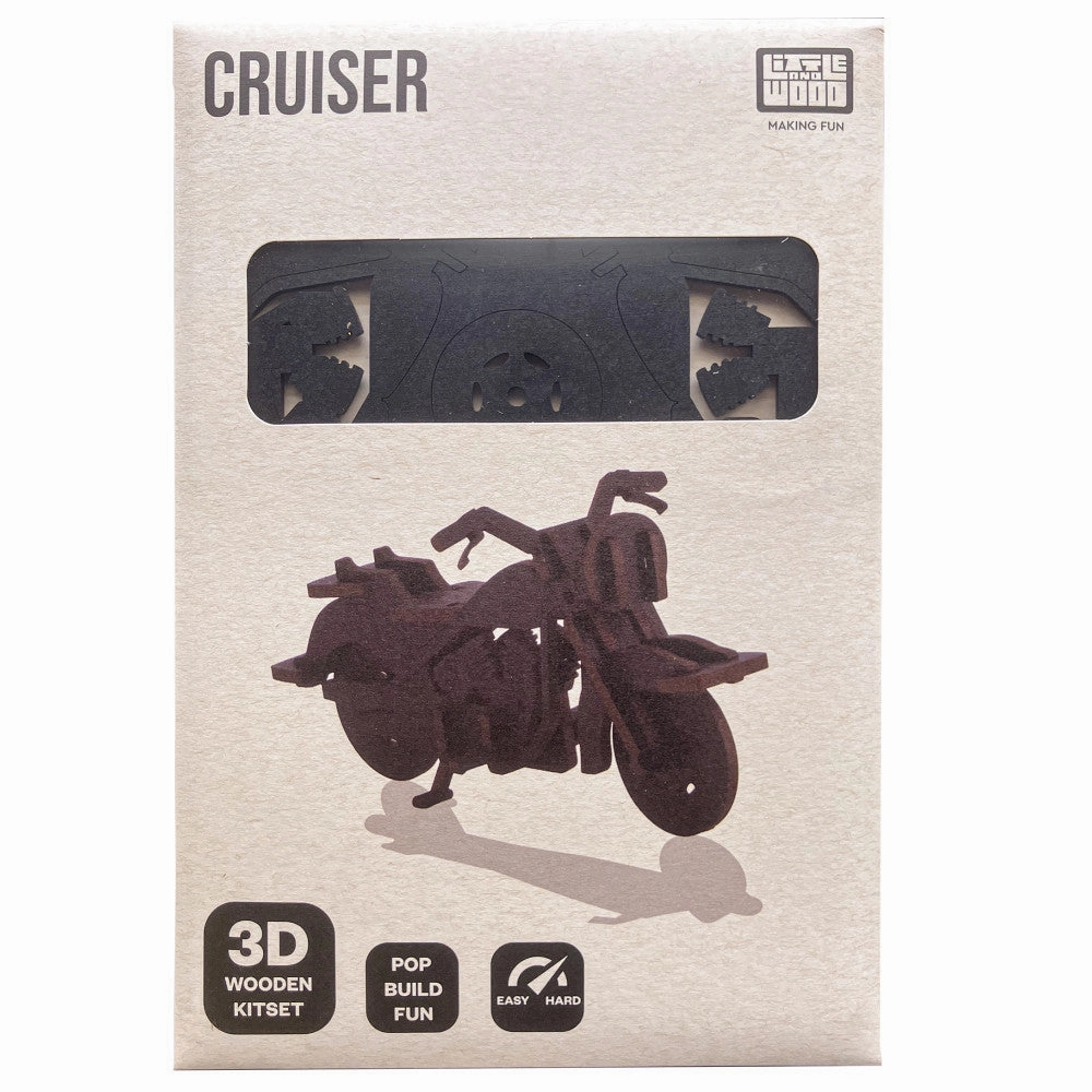 Little & Wood: Cruiser - Medium 3D Wooden Bike Puzzle Kit, Black