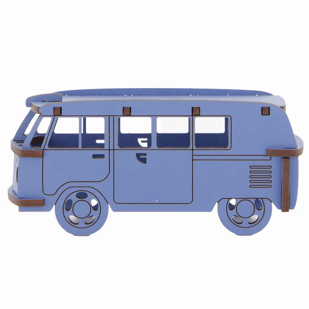 Little & Wood: Woodlet Camper Van Puzzle - Medium Blue 3D Model
