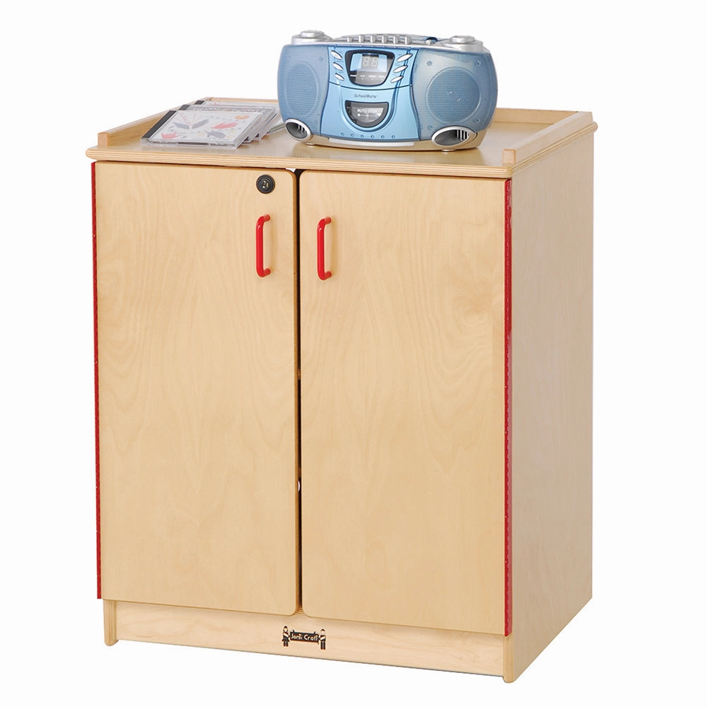 Lockable Mobile Media Cart with Adjustable Shelves