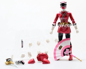 LOOSE Pink from S.H. Figuarts Power Rangers Super Samurai Metallic Coating Deluxe Action Figure Set SDCC 2013