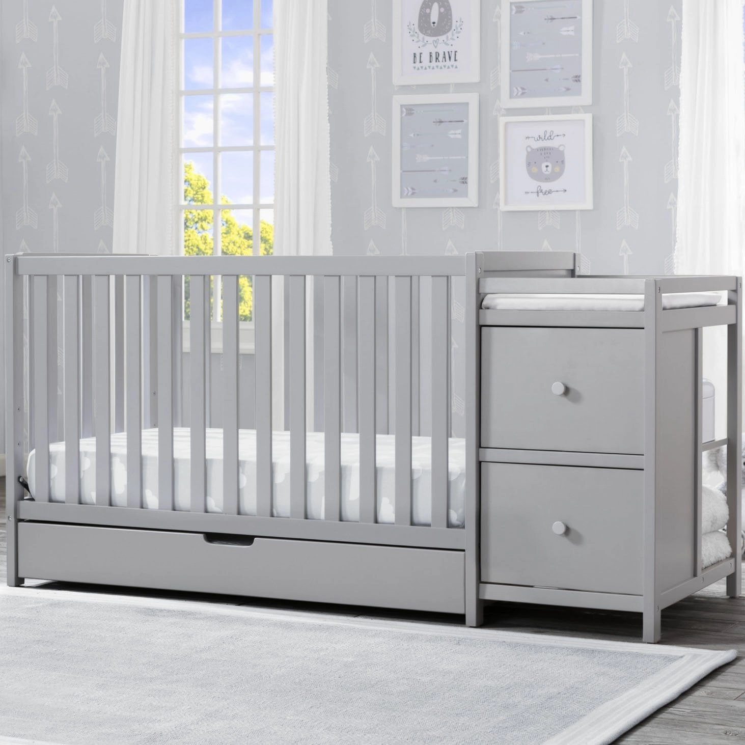 Luna Convertible Crib N Changer with Under Drawer