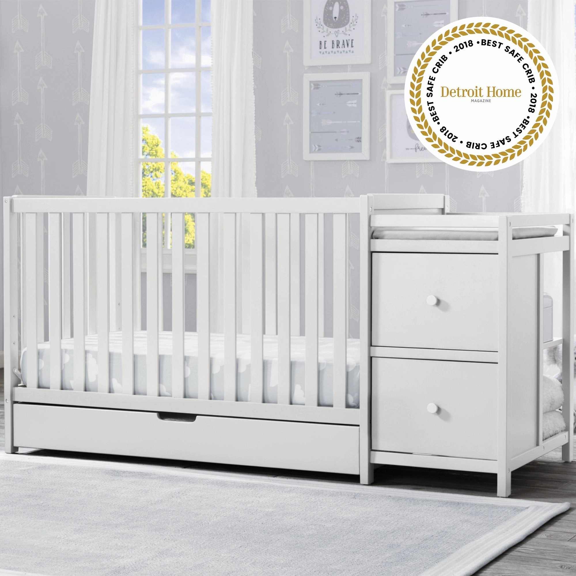 Luna Convertible Crib N Changer with Under Drawer