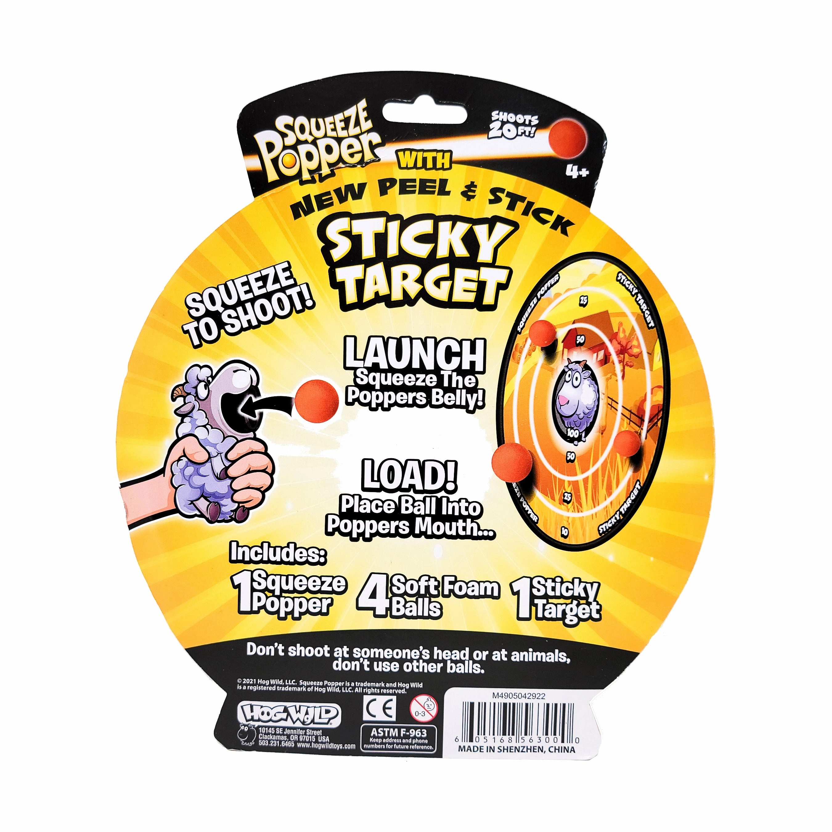 Magical White Unicorn Squeeze Popper with Sticky Target