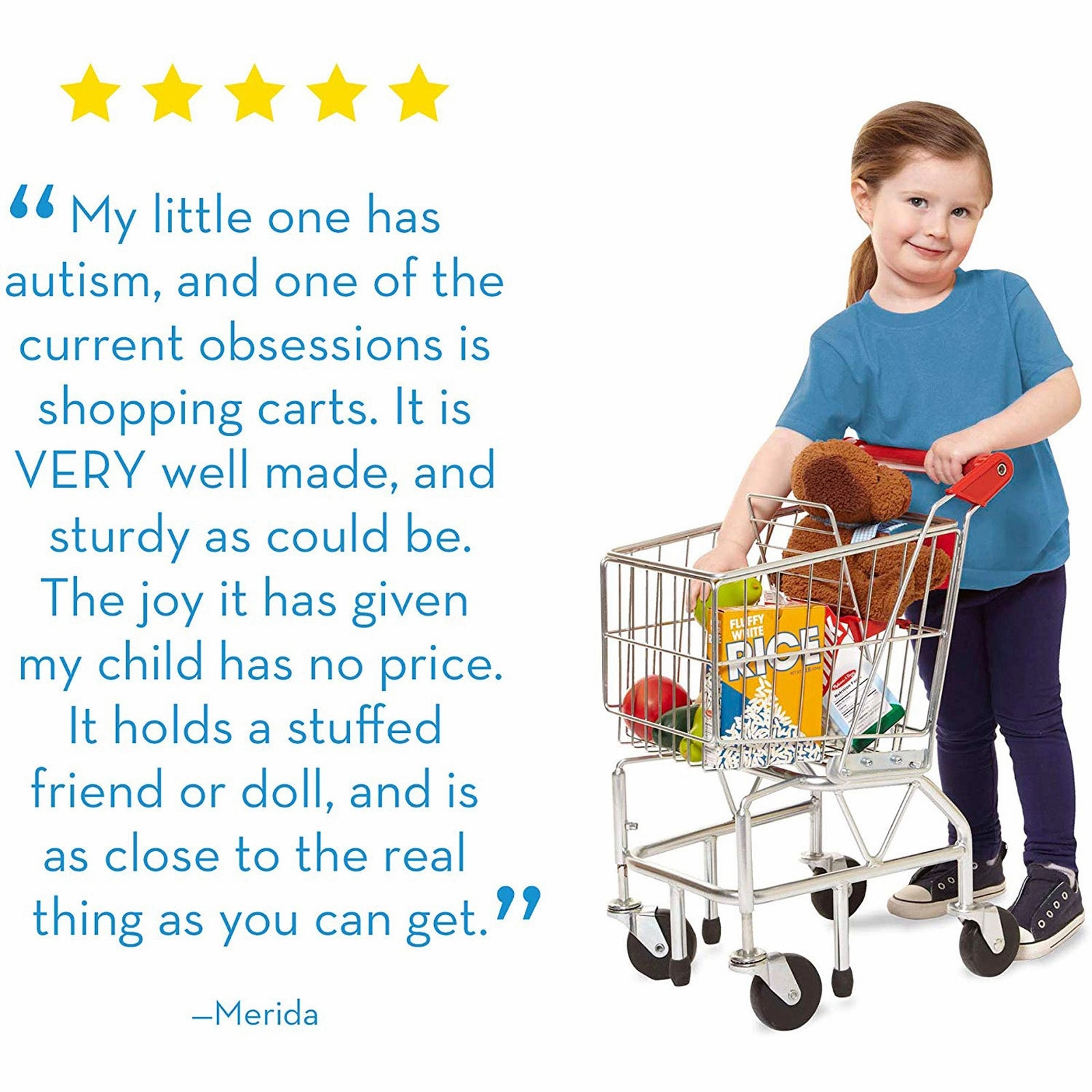 Melissa & Doug Deluxe Metal Shopping Cart Toy