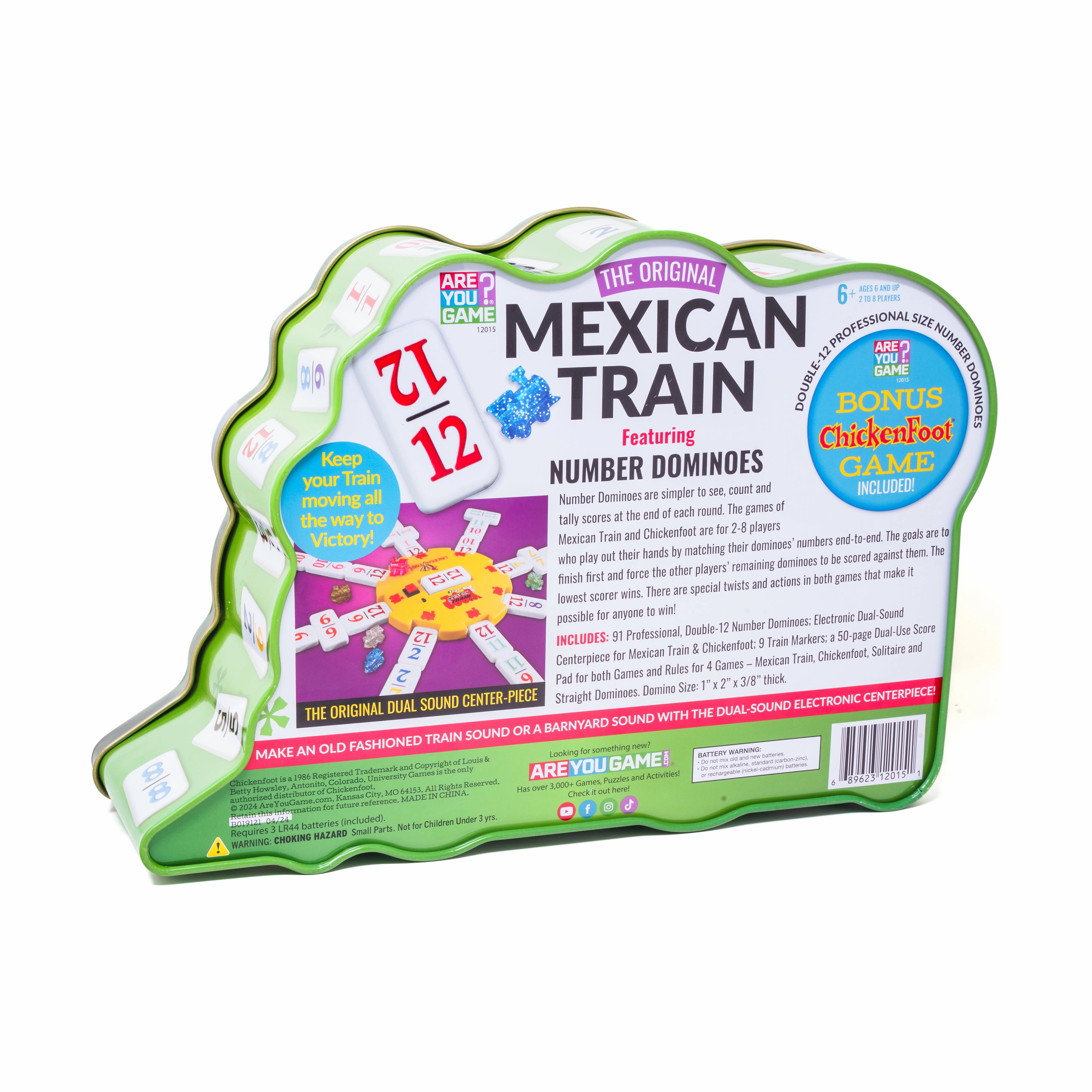 Mexican Train Deluxe Dominoes Set with Bonus Chickenfoot Game