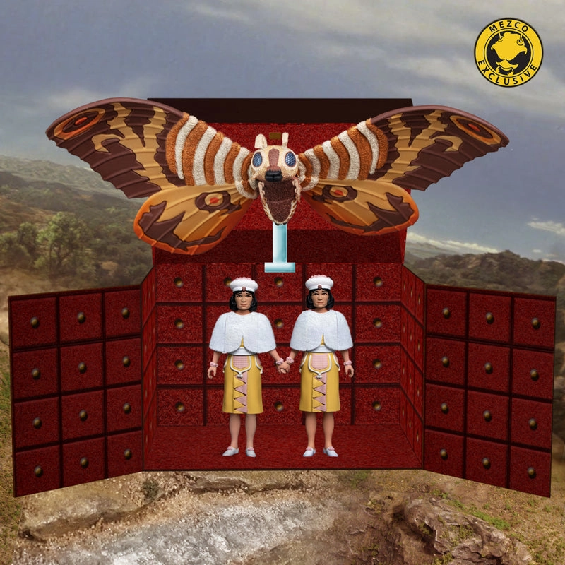 Mezco Toyz Mothra Vs. Godzilla (1964) 5 Points XL Mothra and Shobijin Twins Boxed Set Action Figure