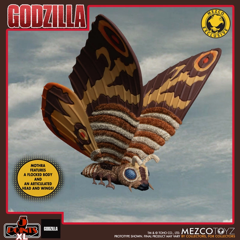 Mezco Toyz Mothra Vs. Godzilla (1964) 5 Points XL Mothra and Shobijin Twins Boxed Set Action Figure