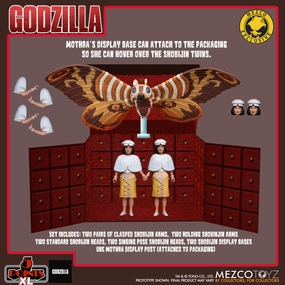Mezco Toyz Mothra Vs. Godzilla (1964) 5 Points XL Mothra and Shobijin Twins Boxed Set Action Figure