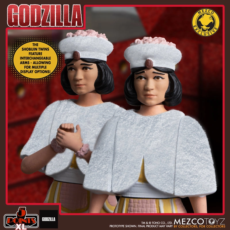 Mezco Toyz Mothra Vs. Godzilla (1964) 5 Points XL Mothra and Shobijin Twins Boxed Set Action Figure