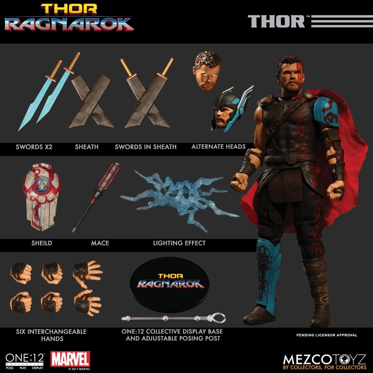 Mezco Toyz  ONE:12 Collective: Thor Ragnarok (Gladiator Thor) Action Figure