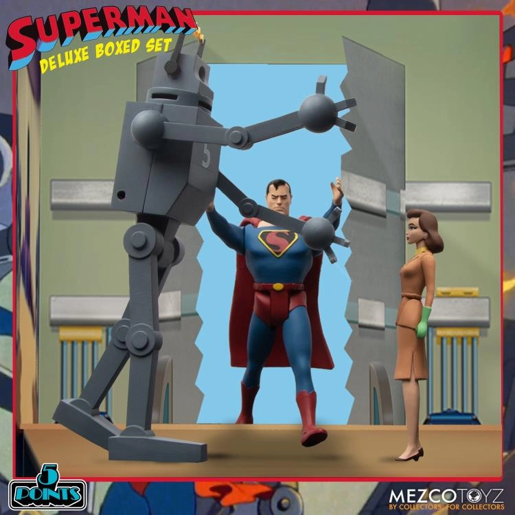 Mezco Toyz Superman: The Mechanical Monsters (1941) 5 Points Deluxe Boxed Set Action Figure