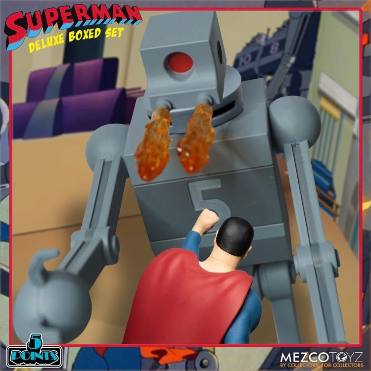 Mezco Toyz Superman: The Mechanical Monsters (1941) 5 Points Deluxe Boxed Set Action Figure