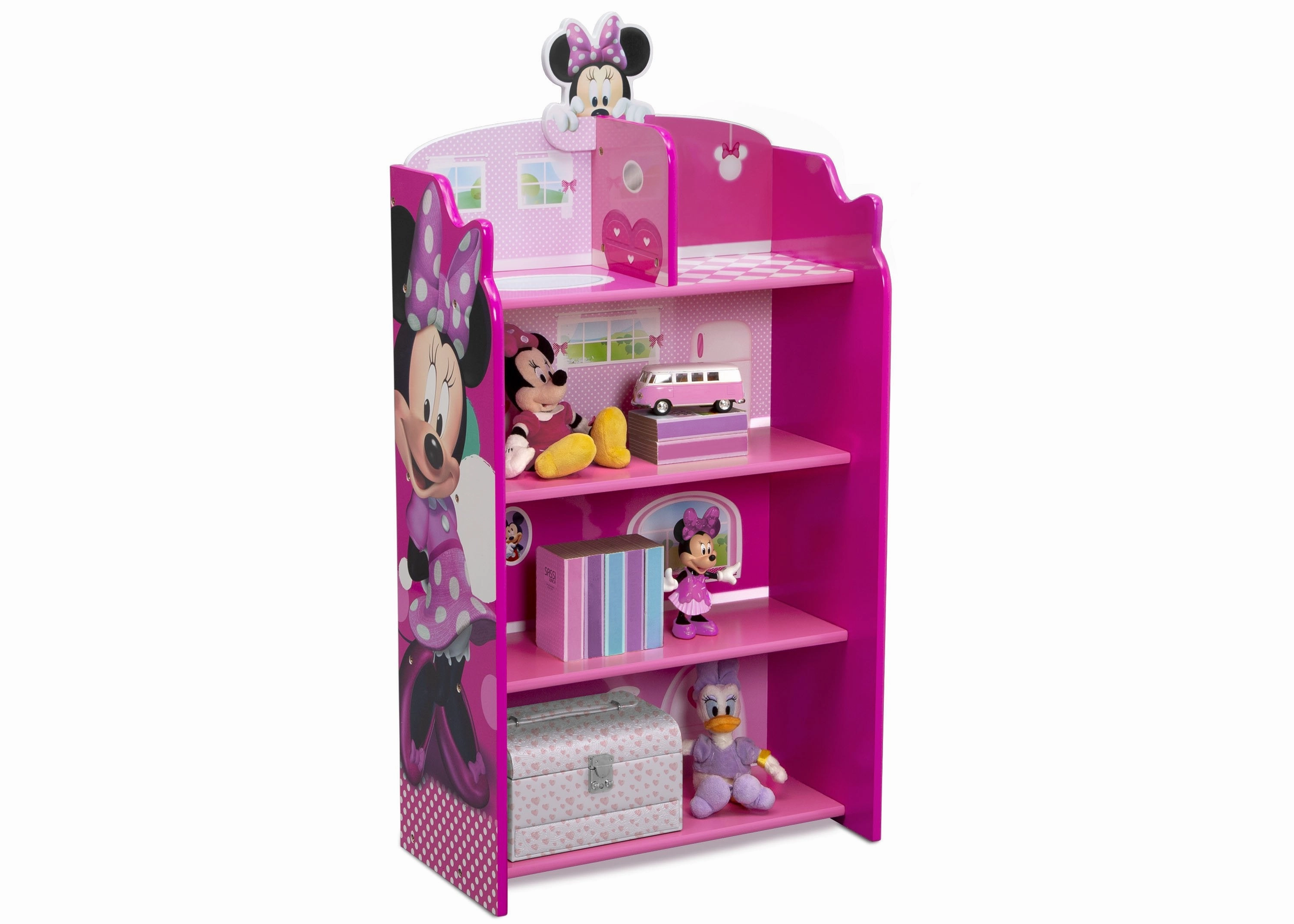 Minnie Mouse Wooden Playhouse 4-Shelf Bookcase