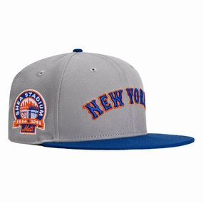 New Era 59Fifty New York Mets Shea Stadium Patch Word Hat - Grey. Royal