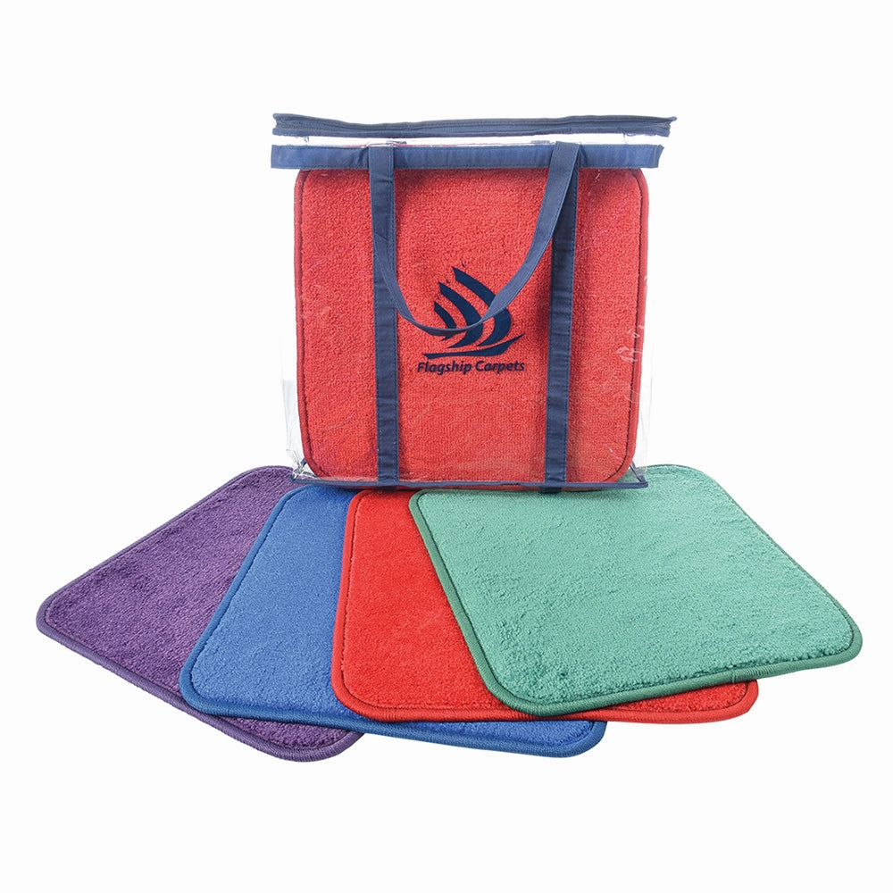 Oversized Classroom Carpet Squares | Jumbo 24-Piece Set with Stow-N-Go Tote