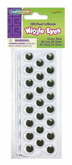 Peel 'N Stick Wiggle Eyes - Black 125 pcs.