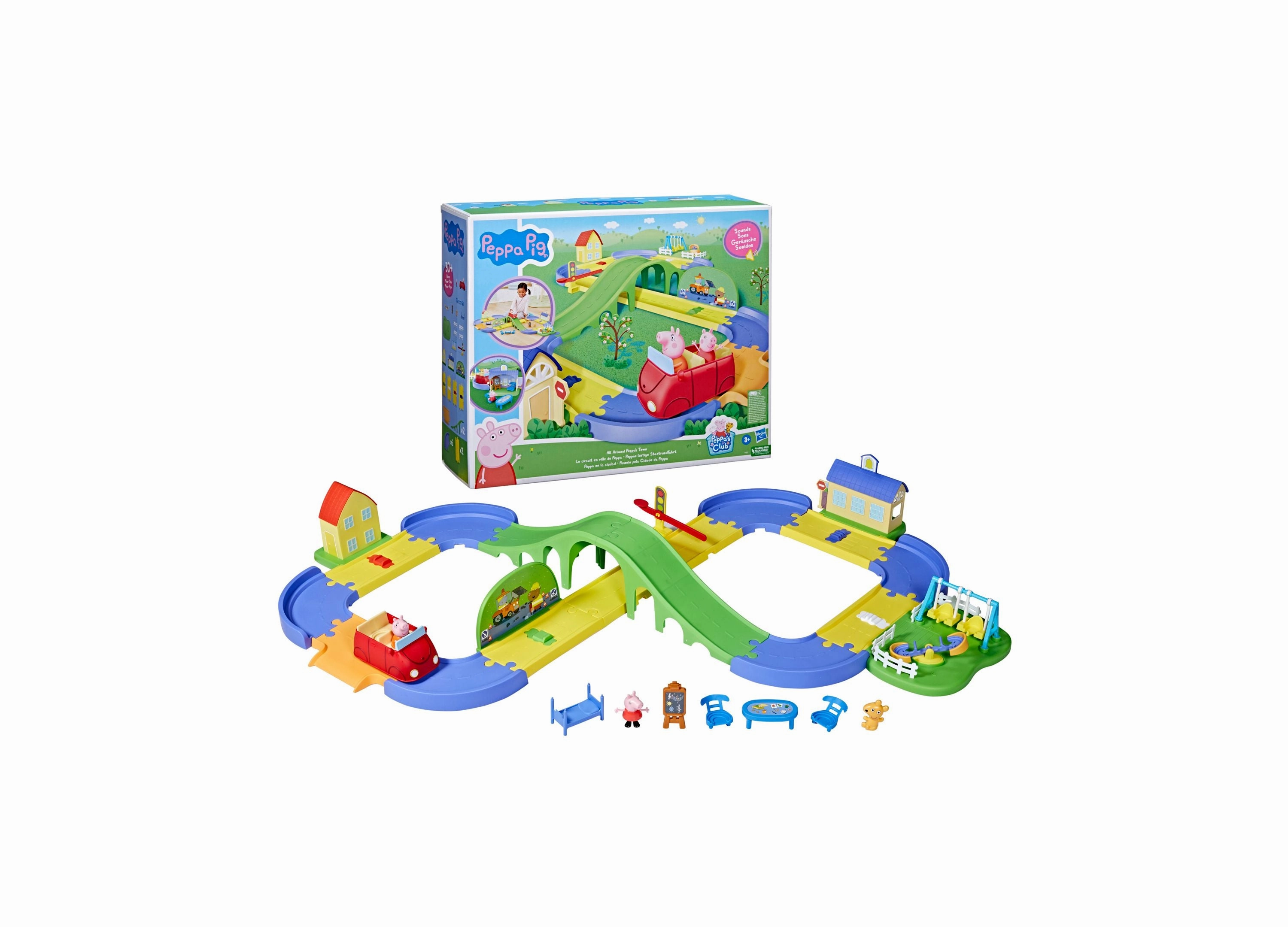 Peppa Pig Interactive Town Set with Adjustable Track and Sound Effects