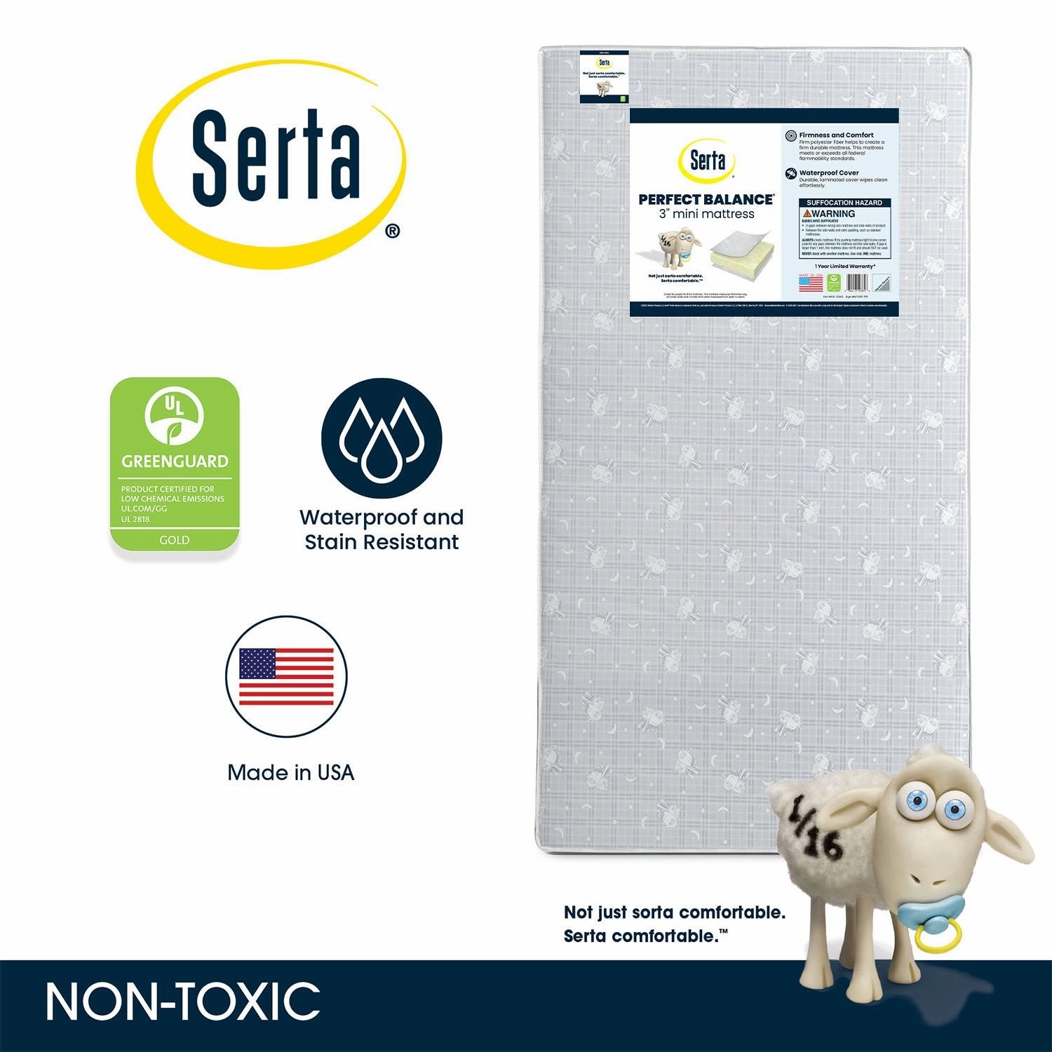 Perfect Balance 3-inch Mini Crib Mattress