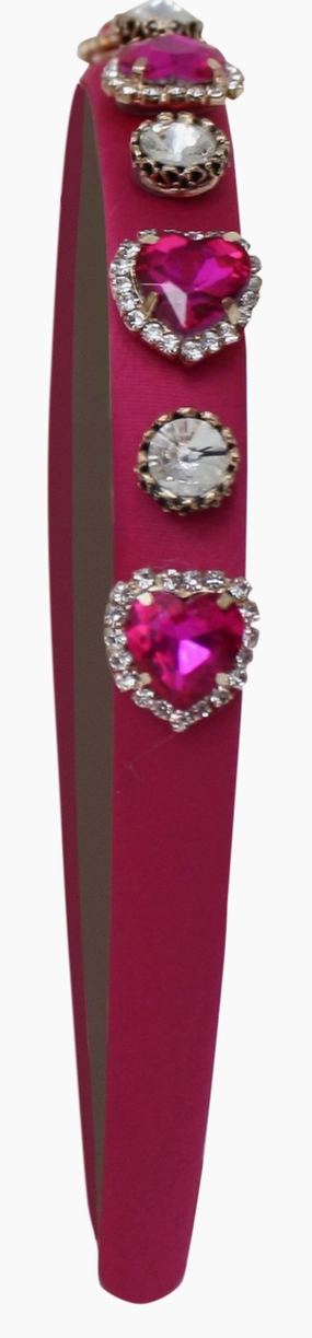 Pink Heart Gem Headbands