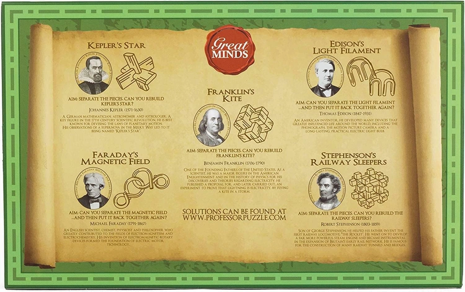 Professor Puzzle Great Minds Brain Teaser 5 Piece Set