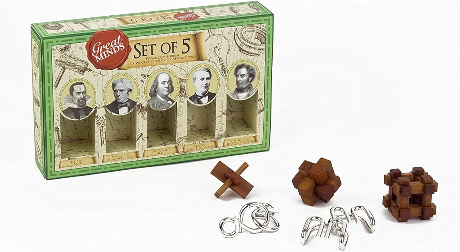 Professor Puzzle Great Minds Brain Teaser 5 Piece Set