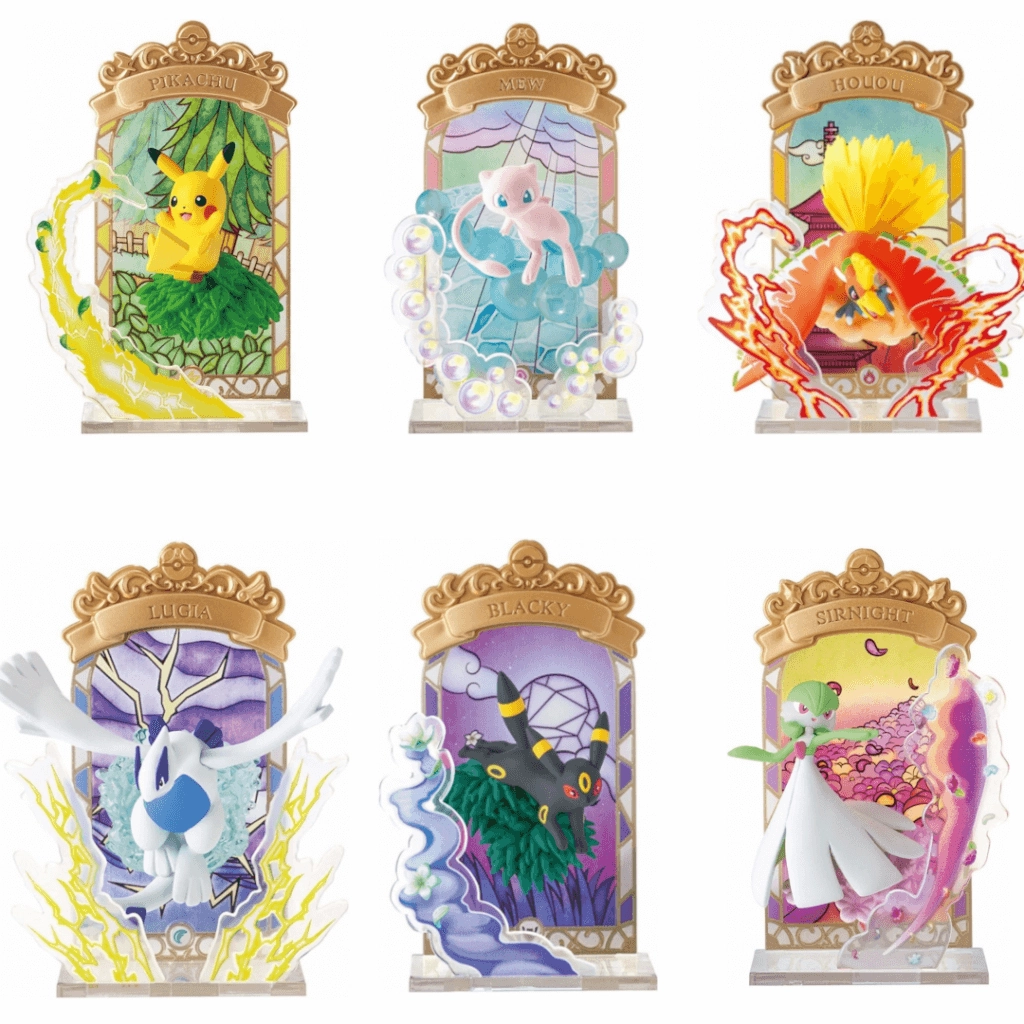 Re-Ment Pokemon Stained Glass Collection Assortment Trading Figures Box Set of 6