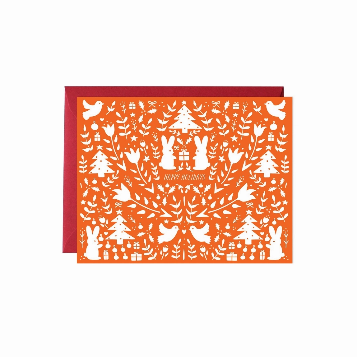 Red Christmas Scene Card