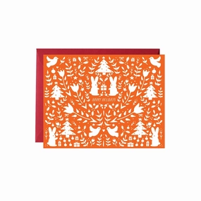 Red Christmas Scene Card