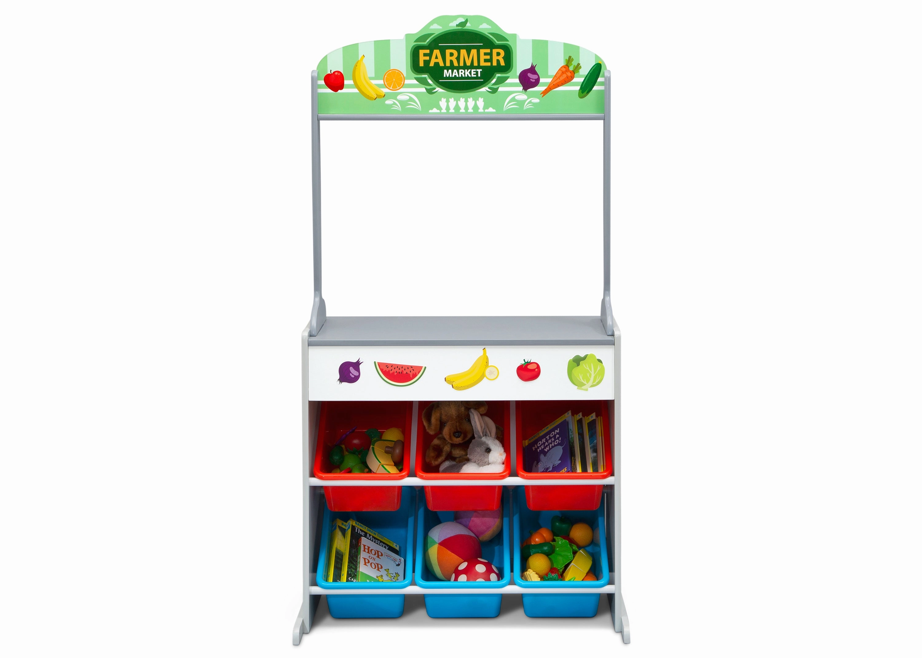 Reversible 4-in-1 Pretend Play Center with Chalkboard & Storage