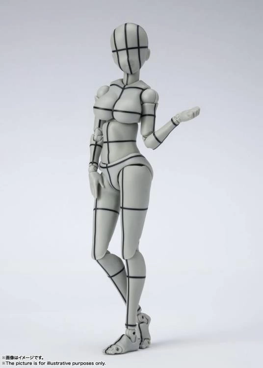 S.H. Figuarts Woman Female Body Chan (Yabuki Kentaro Ver.) Wireframe Gray Color Ver. Action Figure