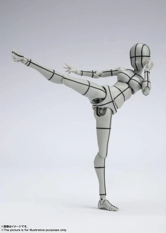 S.H. Figuarts Woman Female Body Chan (Yabuki Kentaro Ver.) Wireframe Gray Color Ver. Action Figure