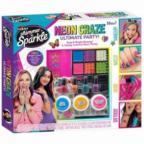 Shimmer 'N Sparkle SNS Neon Craze Ultimate Party Set - Colorful Craft Kit