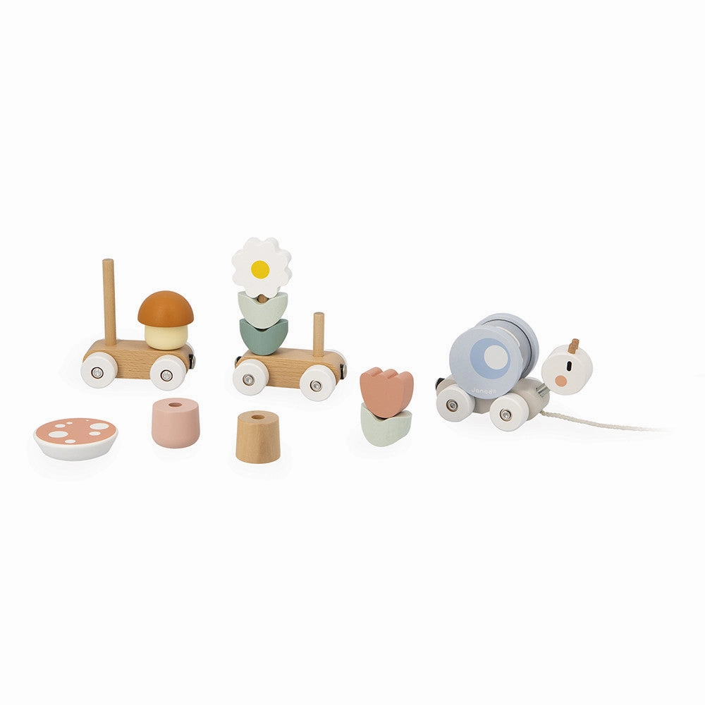 Snail Pull-Along Stacker Train