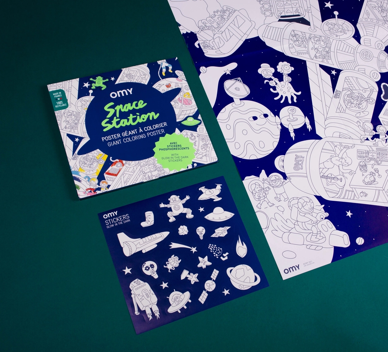 Space Station with Stickers Giant Poster